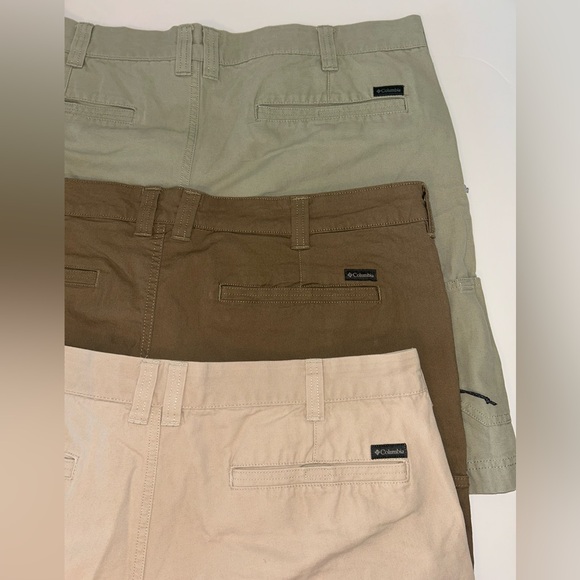 BUNDLE of 3 Columbia men’s Cotton Canvas tan olive brown‎ Hiking Shorts Size 42 - Picture 6 of 10